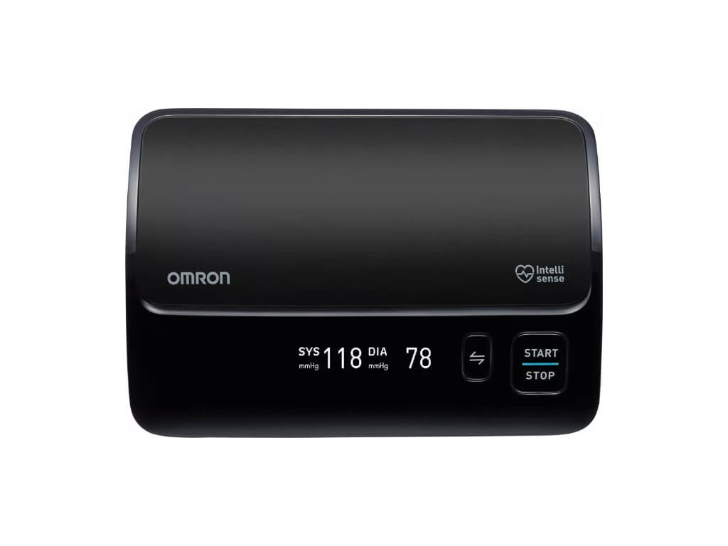Voorkant van de Omron Evolv bovenarm bloeddrukmeter