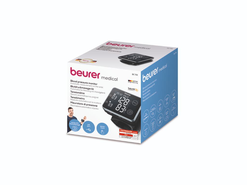 Doos van de Beurer BC 58 touchscreen polsbloeddrukmeter