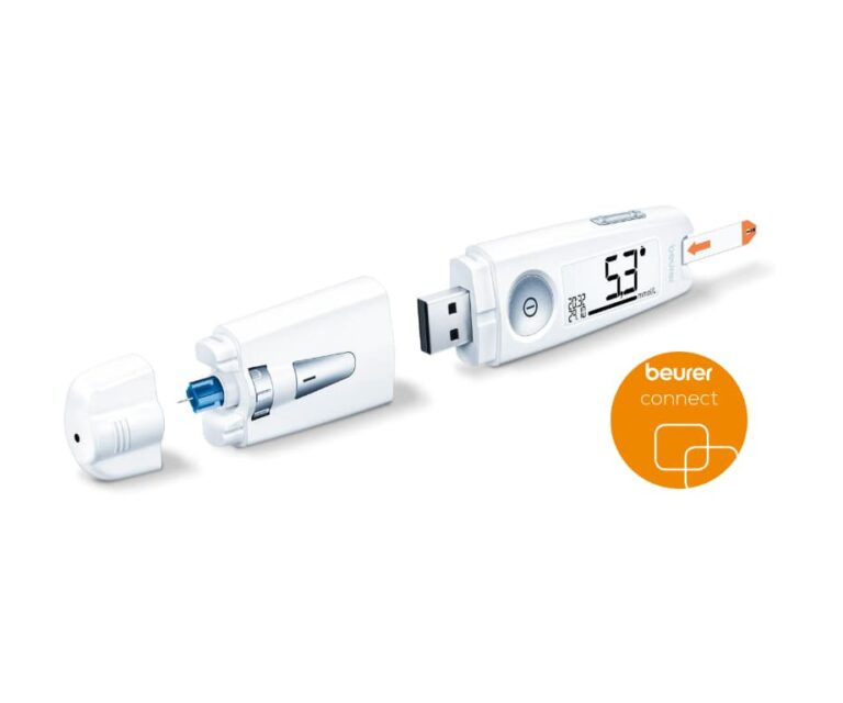 Alternative view of Beurer GL 50 mmol/l glucosemeter (pure white)