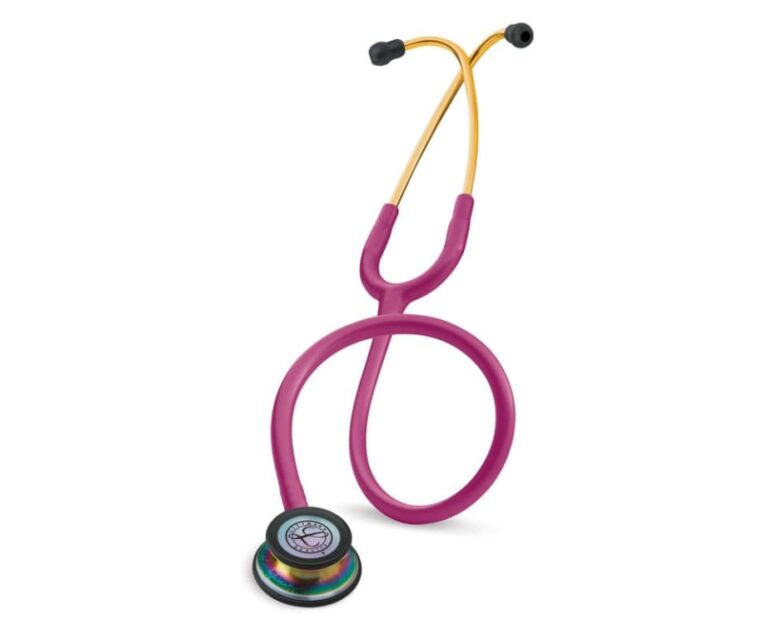 Alternative view of Littmann Classic III Special Edition stethoscoop 5806 (framboos met regenboog borststuk)