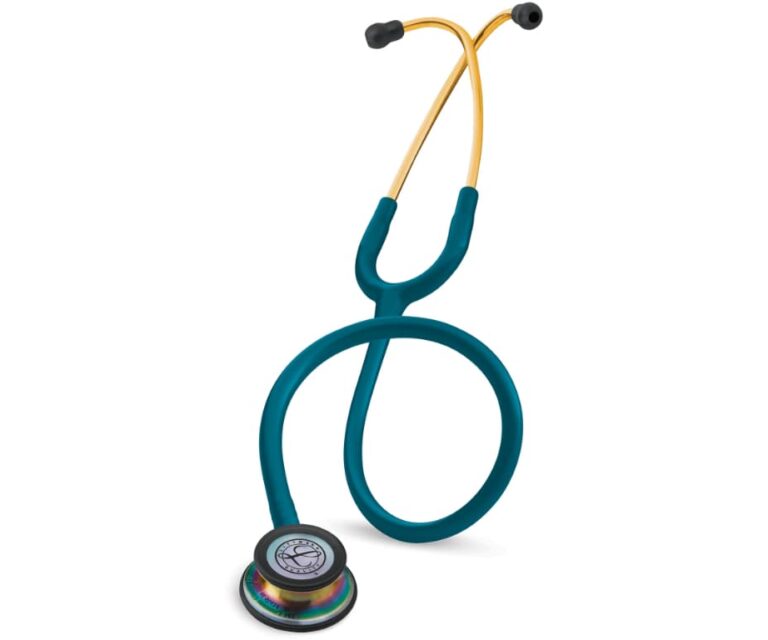 Alternative view of Littmann Classic III Special Edition stethoscoop 5807 (Caribisch blauw met regenboog borststuk)