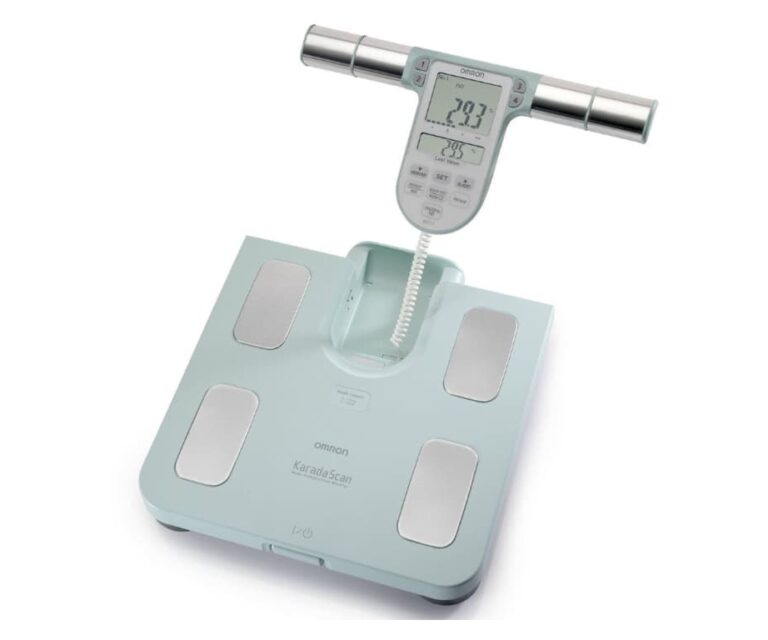 Alternative view of Omron BF511 lichaamsvetmeter (turquoise)