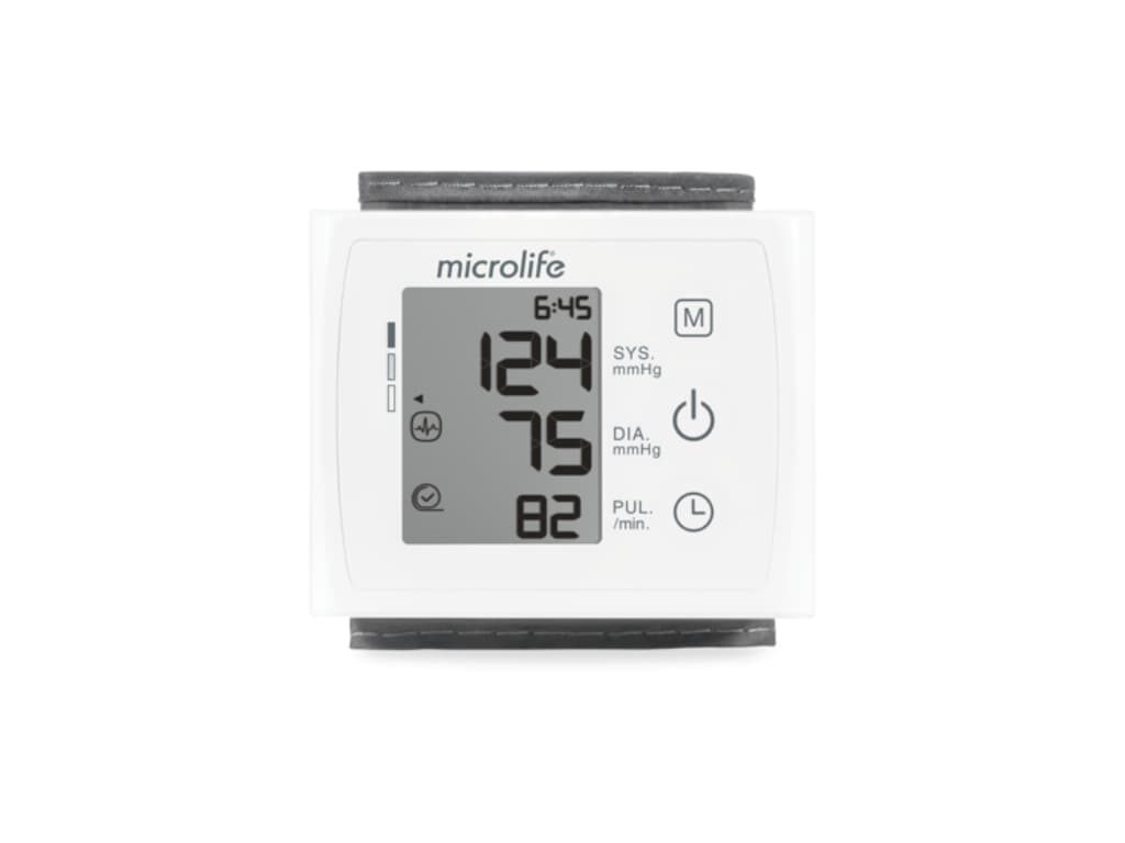 Voorkant van de Microlife BP W3 Comfort polsbloeddrukmeter