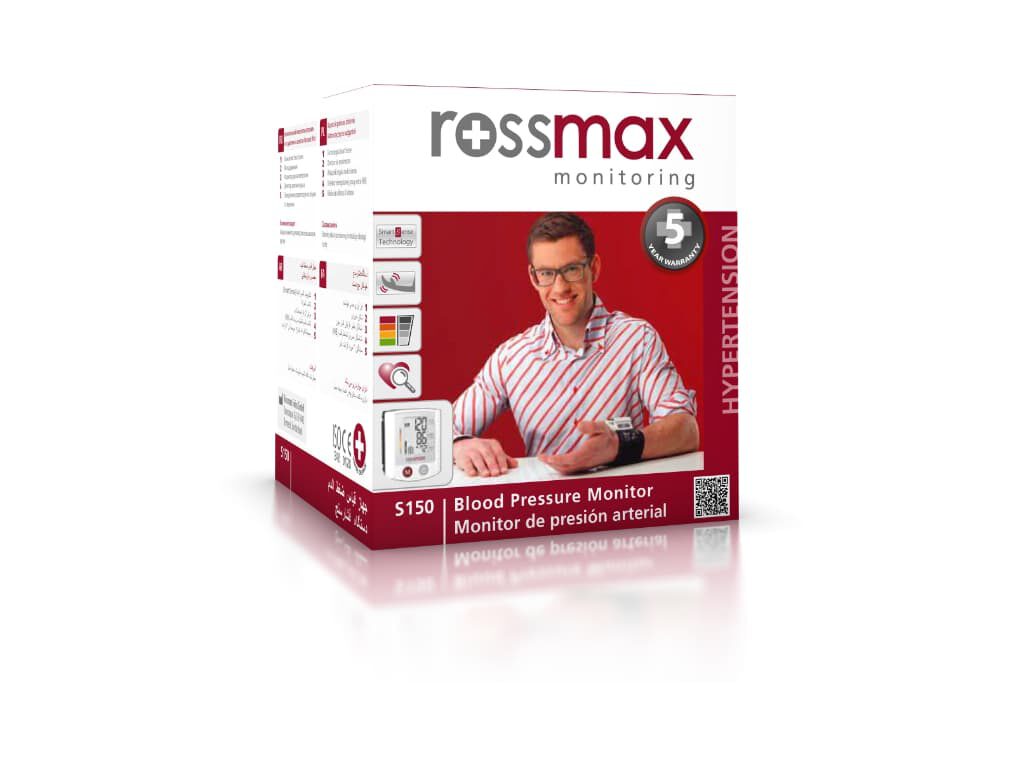 Doos van de Rossmax S150 polsbloeddrukmeter