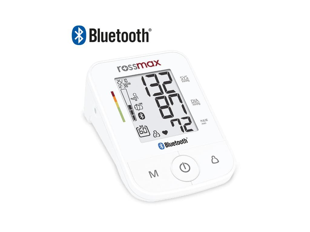 Rossmax X3 BT bovenarm bloeddrukmeter met Bluetooth-icoon