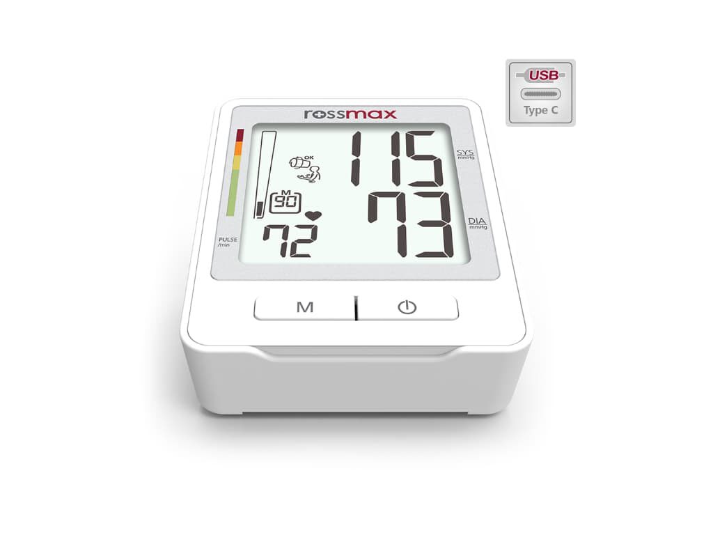Rossmax Z1 bovenarm bloeddrukmeter met USB Type C-icoon