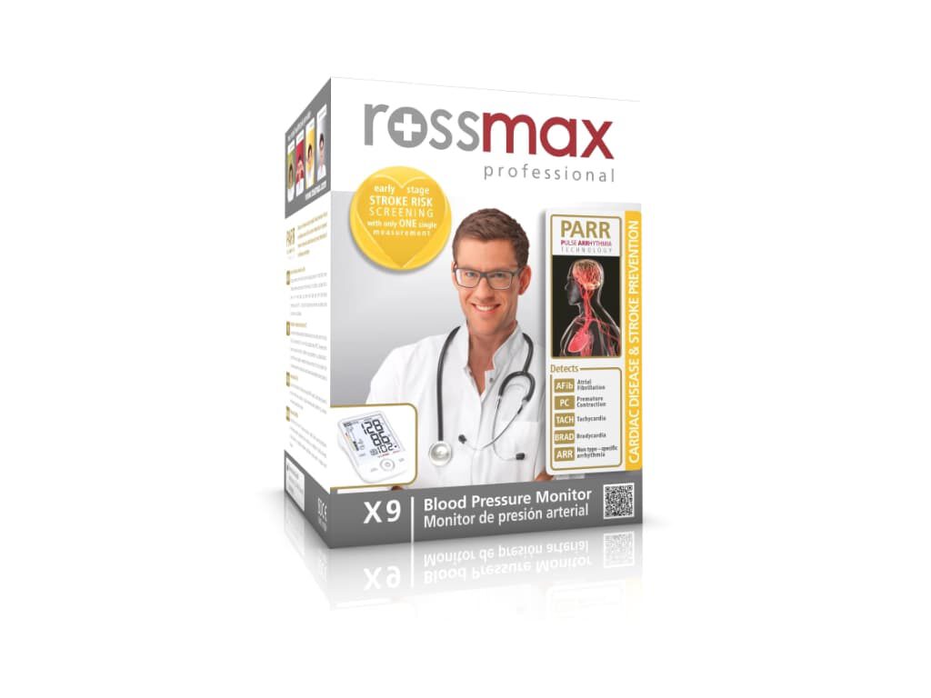 Doos van de Rossmax X9 bovenarm bloeddrukmeter