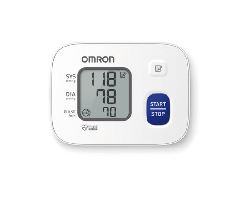 Alternative view of Omron RS1 polsbloeddrukmeter