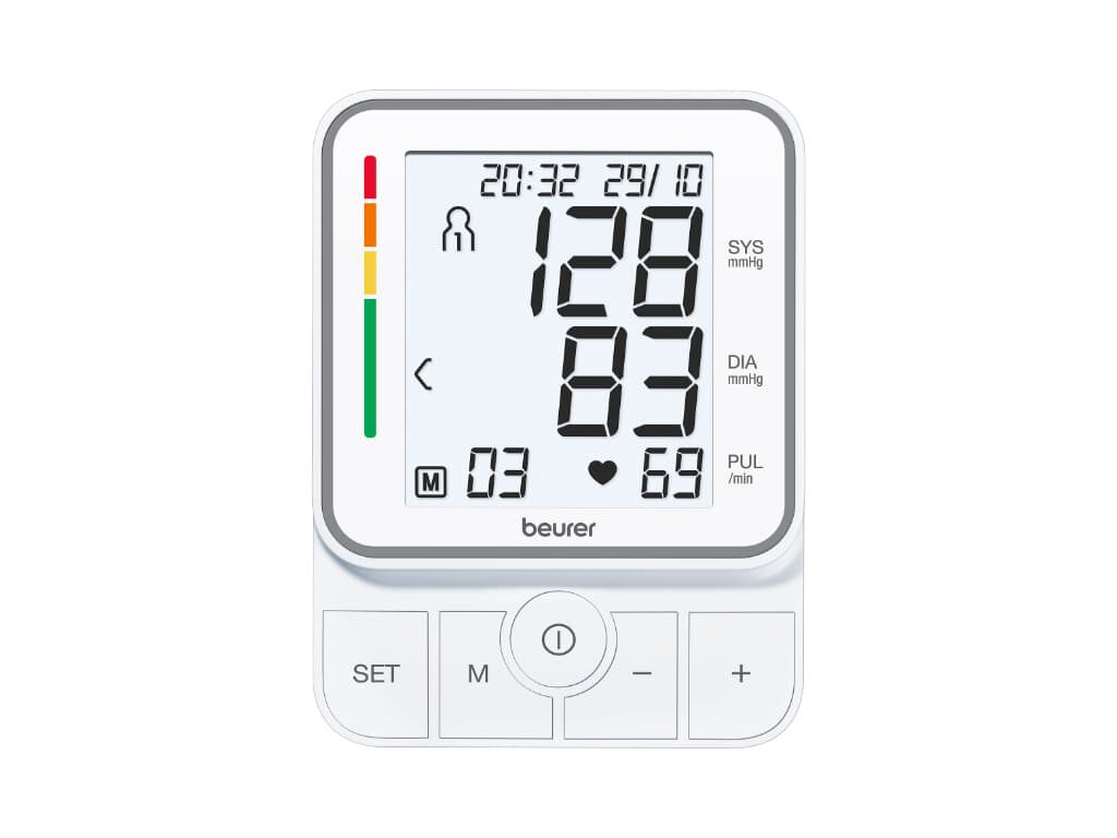 Voorkant van de Beurer BM 51 easyClip bovenarm bloeddrukmeter