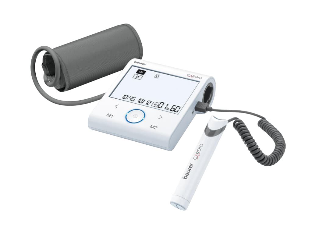 Beurer BM 96 Cardio 1-kanaals ECG en bovenarm bloeddrukmeter met manchet en ECG-stick