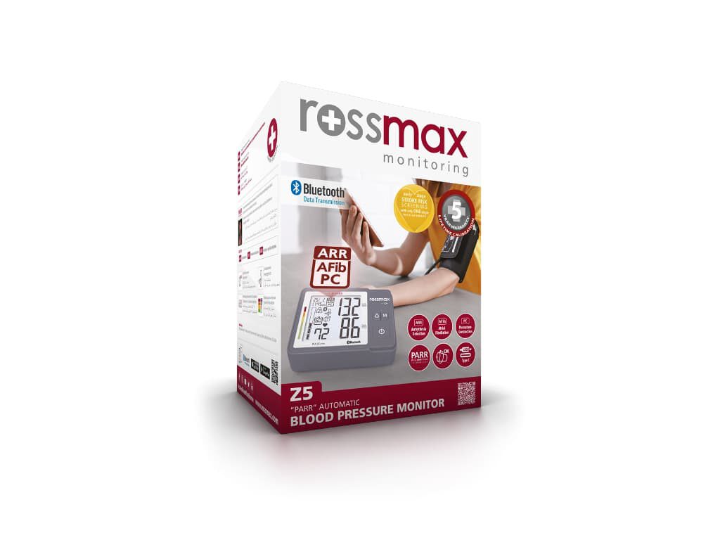 Doos van de Rossmax Z5 bovenarm bloeddrukmeter