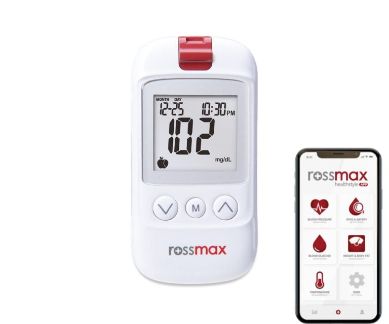 Rossmax HS200 BT mg/dl glucosemeter met smartphoneverbinding