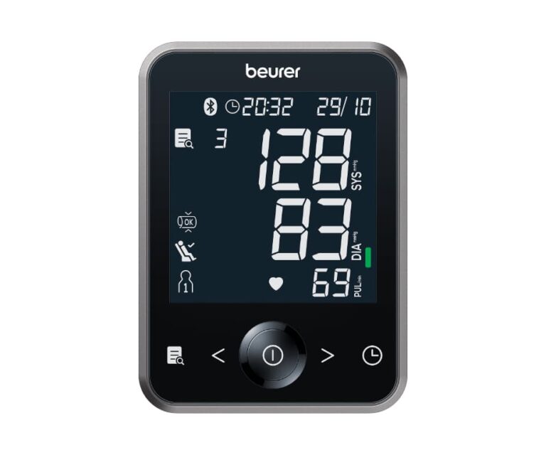 Alternative view of Beurer BM 64 bovenarm bloeddrukmeter met boezemfibrilleren (AFib) detectie en smartphone verbinding