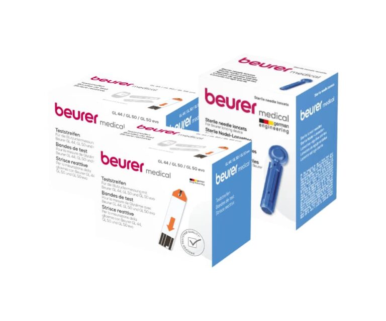 Beurer GL 44 / GL 50 bloedsuiker teststrips - actiepakket 2× 50 stuks + Beurer lancetten (100 stuks)