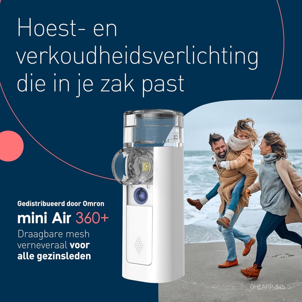 Omron Mini Air 360P-E draagbare lichtgewicht mesh vernevelaar - Afbeelding 5