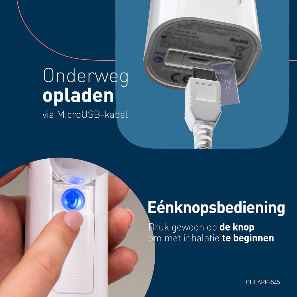 Omron Mini Air 360P-E draagbare lichtgewicht mesh vernevelaar - Afbeelding 10