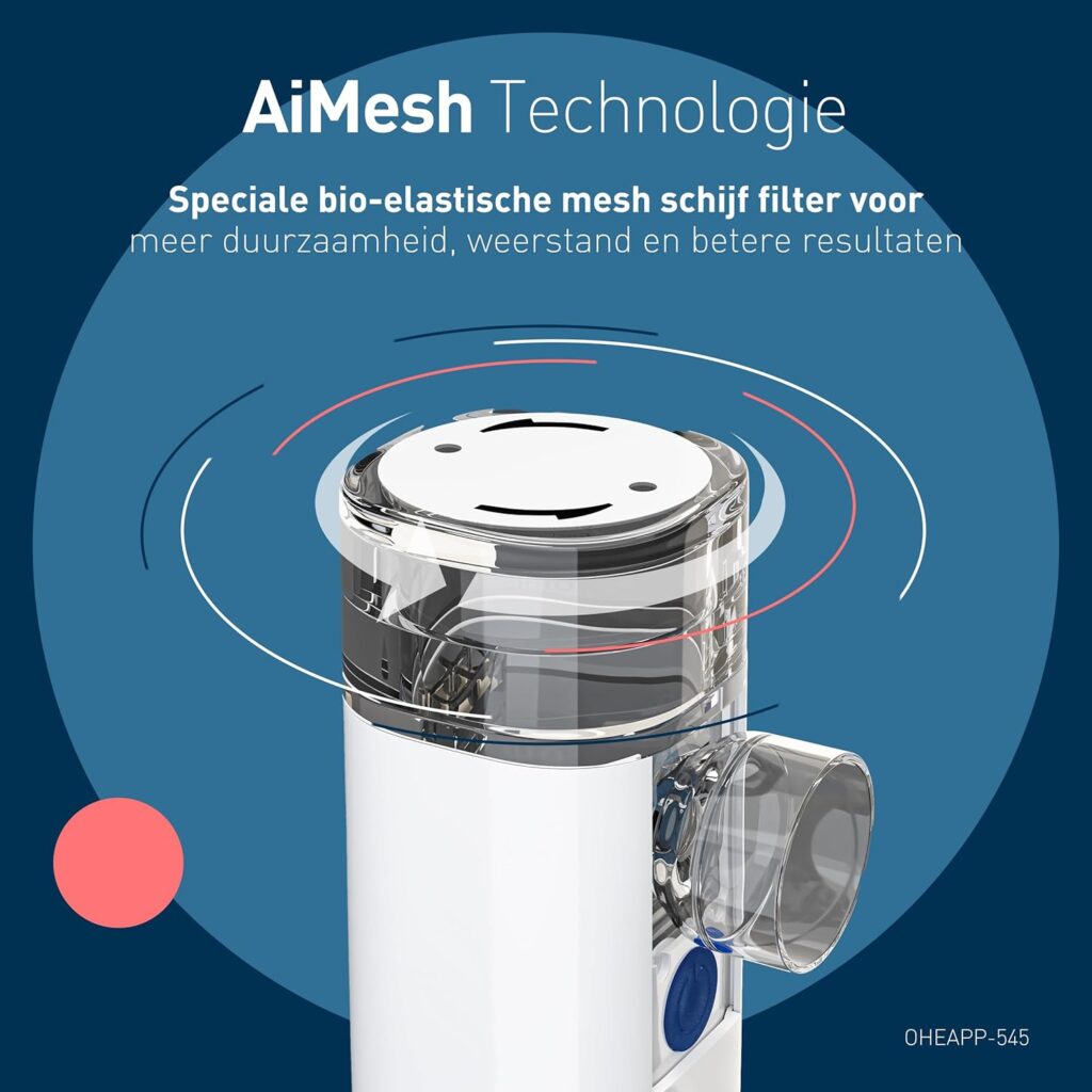 Omron Mini Air 360P-E draagbare lichtgewicht mesh vernevelaar - Afbeelding 7
