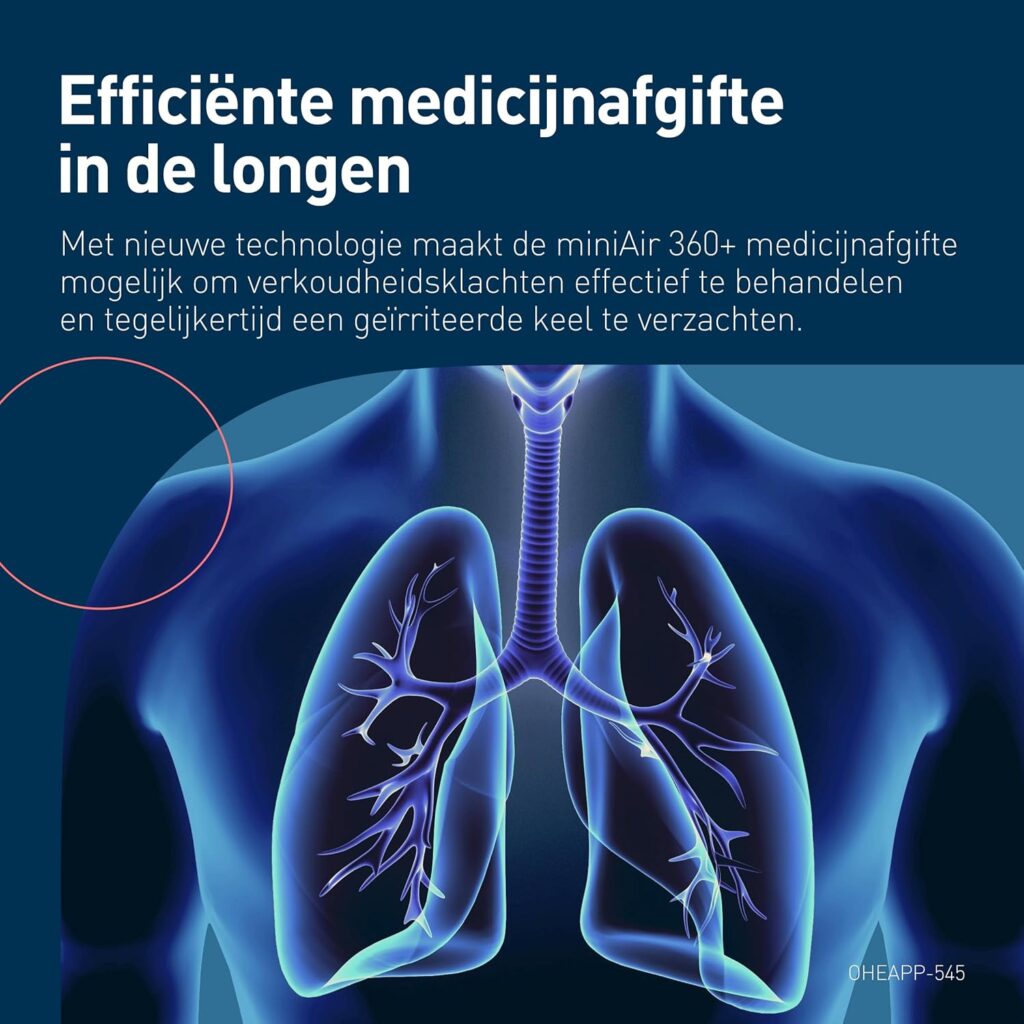 Omron Mini Air 360P-E draagbare lichtgewicht mesh vernevelaar - Afbeelding 8