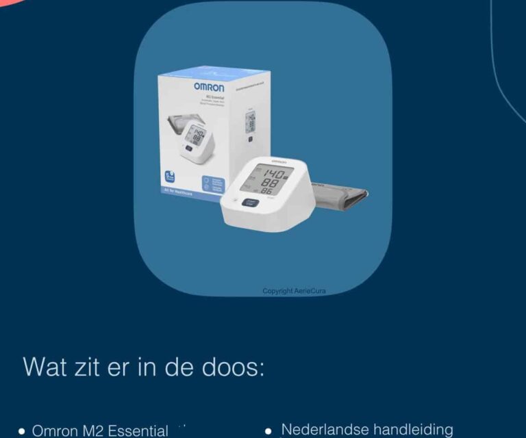 Omron M2 Essential bovenarm bloeddrukmeter inhoud verpakking