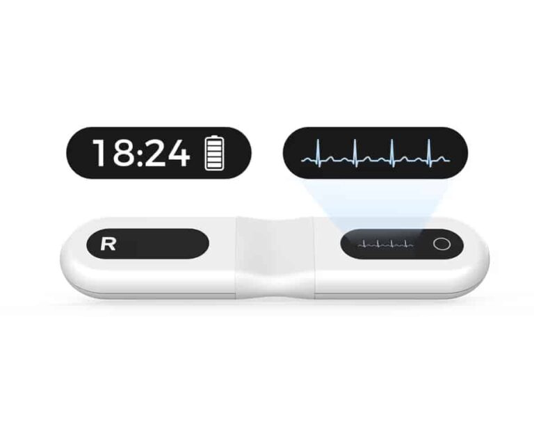 Alternative view of Wellue 1-kanaals 24-uurs ECG Recorder met scherm ER1-LW – draagbare hartmonitor tot 72 uur opname