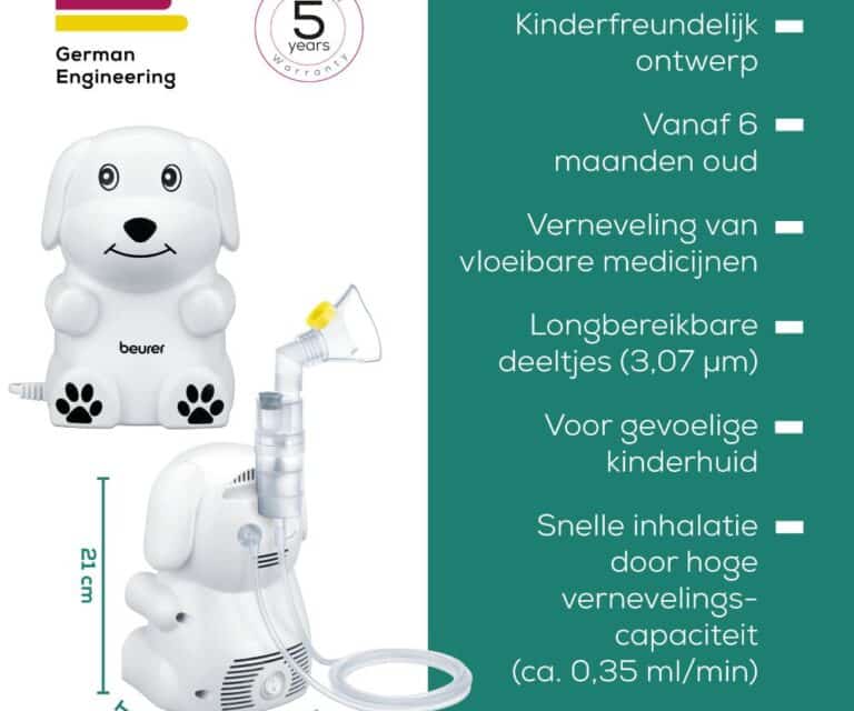 Beurer IH 24 kindervernevelaar met afmetingen en technische gegevens