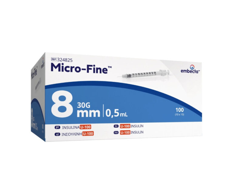 embecta Micro-fine insulinespuit 0,5 ml + naald 0,30 x 8 mm U100 324825