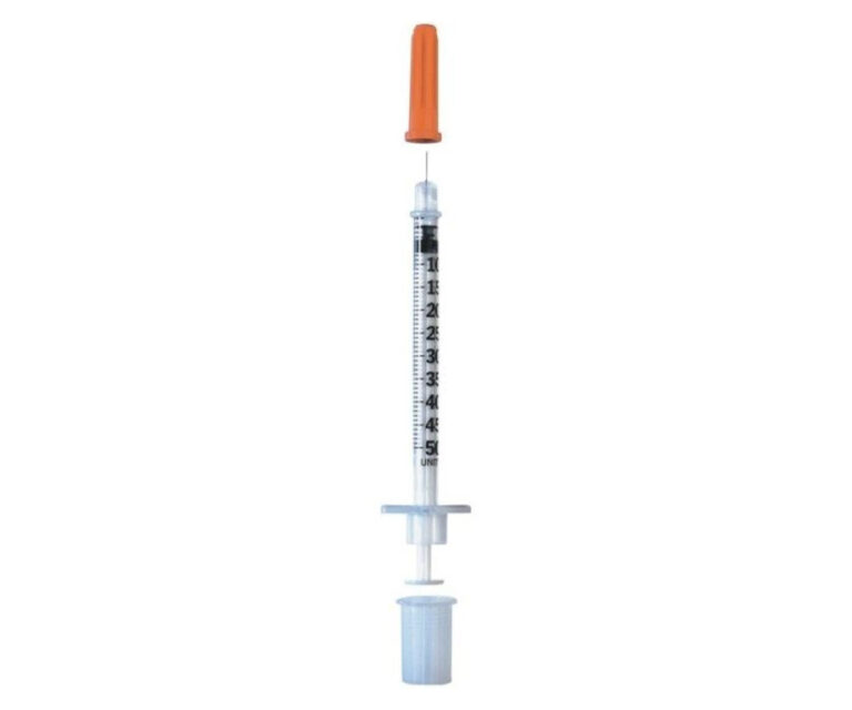 Alternative view of embecta Micro-fine insulinespuit 0,5 ml + naald 0,30 x 8 mm U100 324825