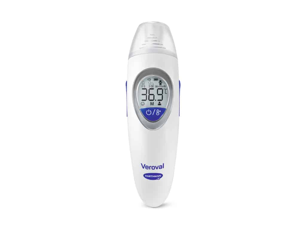 Hartmann Veroval Family infrarood 3-in-1 koortsthermometer voor oor-, oppervlakte-, en voorhoofdsmeting