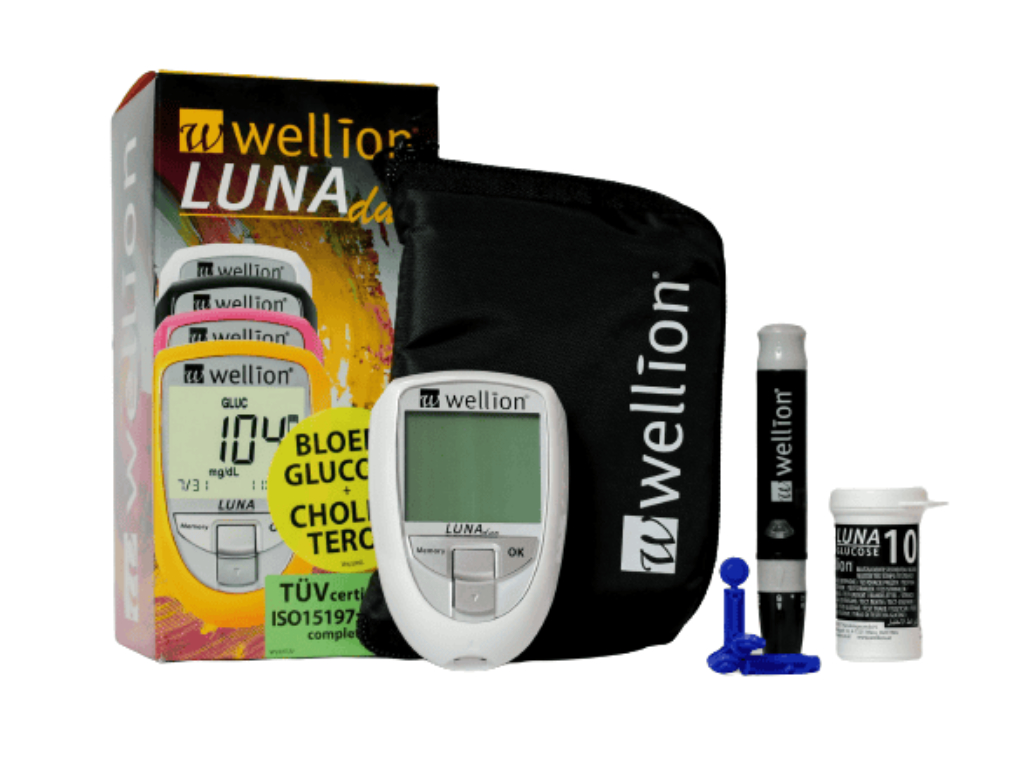 Wellion Luna Trio 3-in-1 mmol/l wit glucosemeter, meet glucose, cholesterol en urinezuur (inclusief 10 glucose strips + 10 lancetten) 3 Wellion Luna Trio 3-in-1 mmol/l wit glucosemeter, meet glucose, cholesterol en urinezuur (inclusief 10 glucose strips + 10 lancetten) - Afbeelding 3