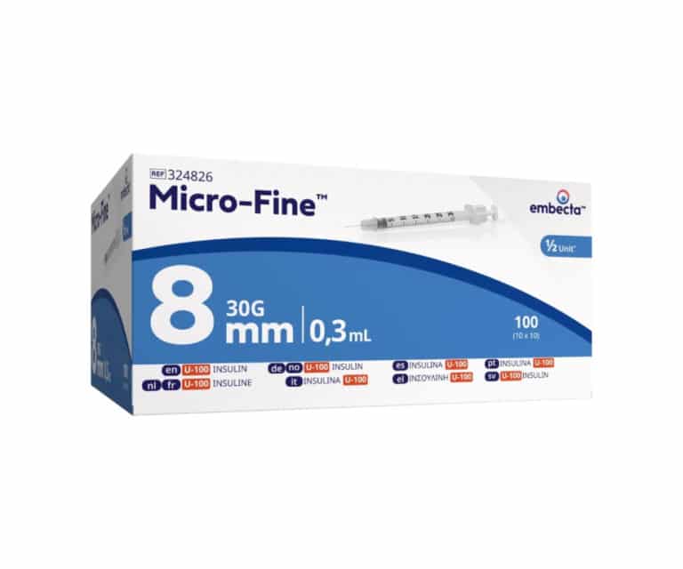 embecta Micro-fine insulinespuit 0,3 ml + naald 0,30 x 8 mm U100 324826